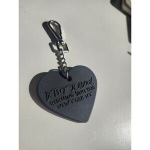 Betsy Johnson Heart Purse Charm Black 3 Inches Silicone Keychain